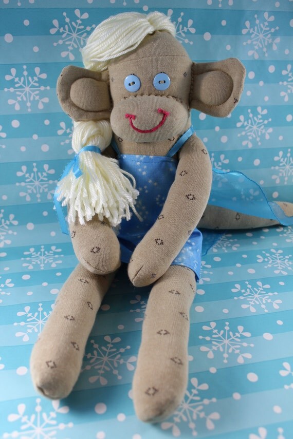 Sock Monkey / Elsa Frozen Inspired / Elsa / Disney Princess