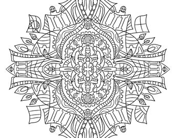 Castle coloring page | Etsy