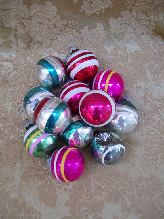 1950s vintage 12 assorted colored glass christmas balls with 1950s vintage 12 assorted colored glass christmas balls with
