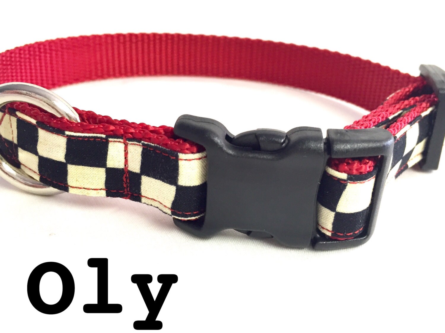 Dog collar checkered dog collar black and white nascar