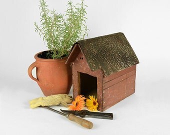 Antique Birdhouse, Outdoor Garden Decor, Wooden House, Primitive Birdhouse, Rustic Decor, Oley Valley Pennsylvania, Gardener Gift, Wall Art