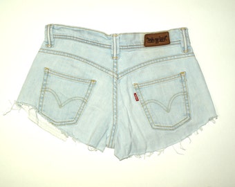 Items similar to Leopard Print Distressed Studded Shorts Levis VINTAGE ...