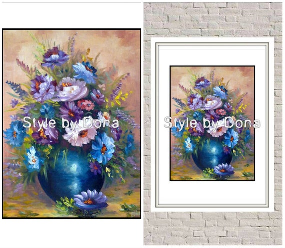 8x11 Blue Flowers Vase PrintableDownload Image by StyleByDona