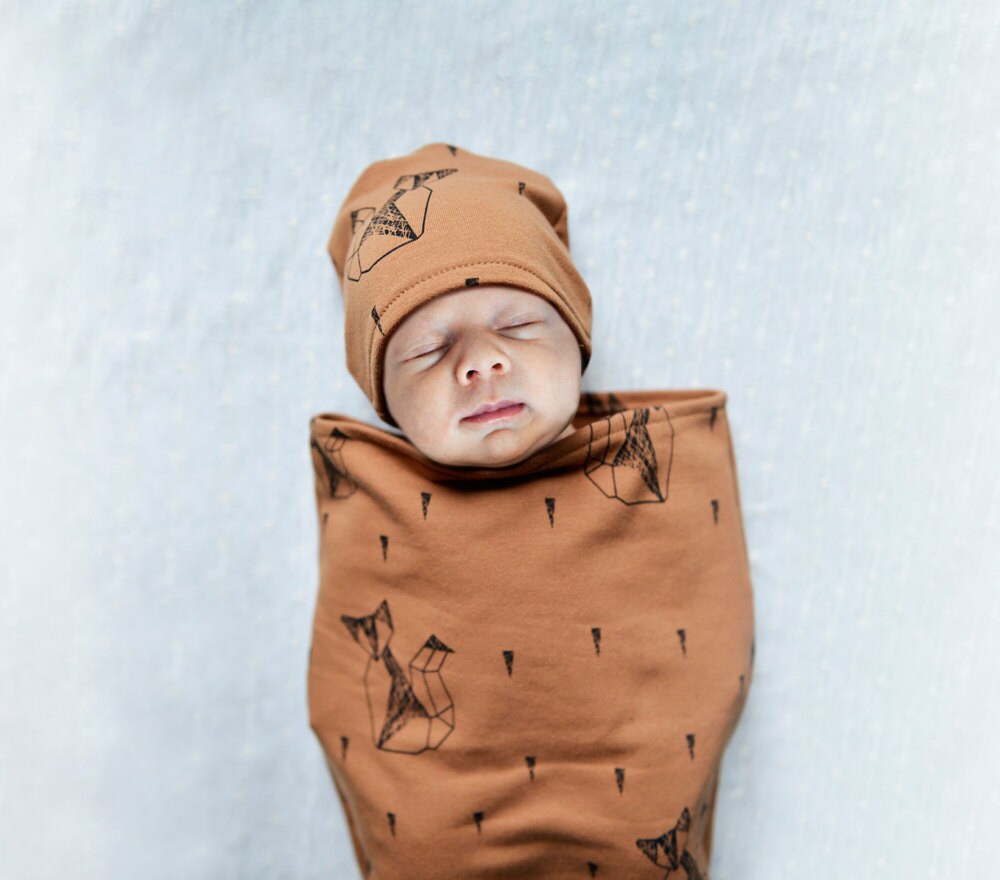 Baby Boy Swaddle Sack Newborn Swaddle Set Hipster Design Boy