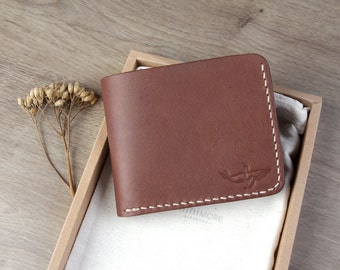 Brown Leather Bifold Wallet - Bifold wallet - Women Leather Wallet - Vegetable tanned leather - Handmade - Leather Bifold - Brown Bifold