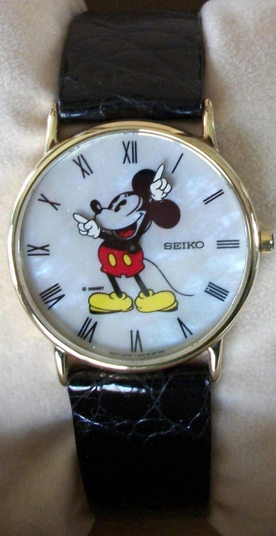 Disney SOLID 14KT GOLD Seiko Mickey Mouse Watch Limited