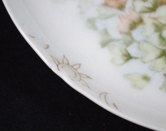 Storewide 25% Off SALE Antique J.P.L. Original French Hand Painted Floral Accented Fine China Plate Featuring Pastel Color Design