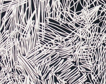Scritch Scratch Black of Alexander Henry Fabrics Half Yard