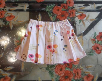 Pink skirt pleated 100% organic cotton