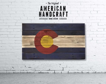 Colorado Flag - Handmade Distressed Wooden Flag
