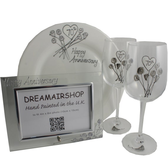 PERSONALISED 70th Platinum  Wedding  Anniversary  Gift  Sets