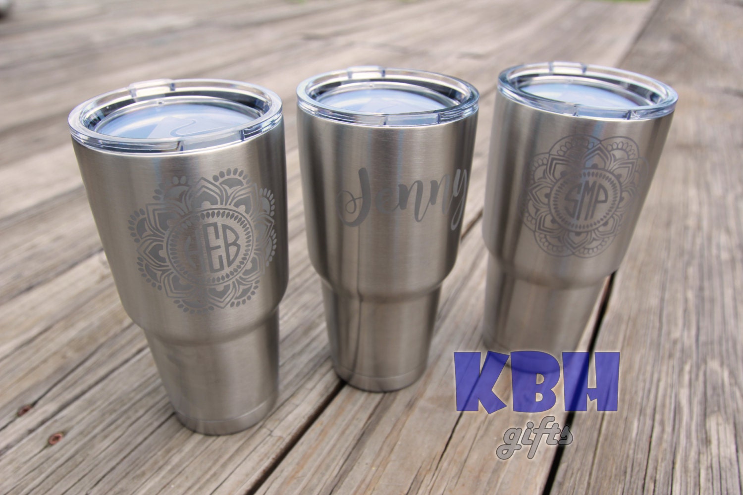 Etched Yeti or Ozark Trail Stainless Steel Tumblers