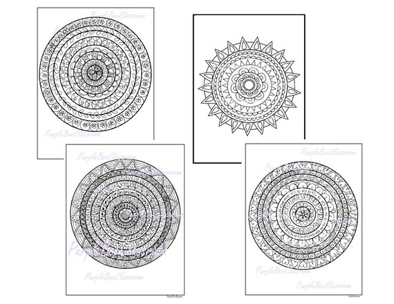 Items similar to Mandala Coloring Pages Set on Etsy