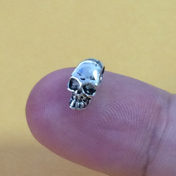 8 Sterling Silver Skull Beads 925 Sterling Silver Skull