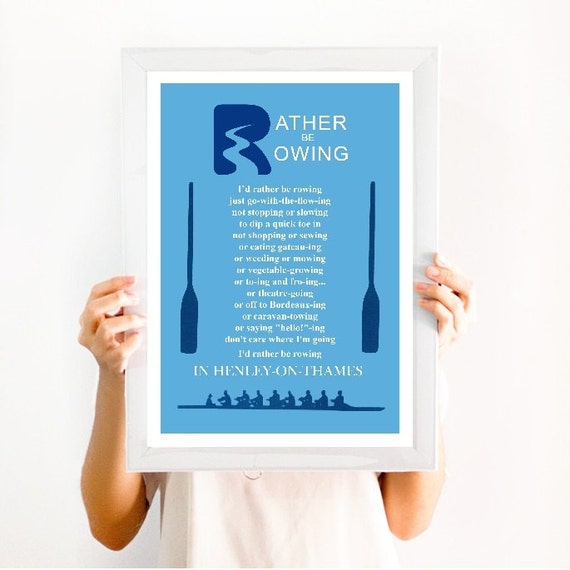 Framed rowing poem illustrated framed poem about by AllyPallyPoems