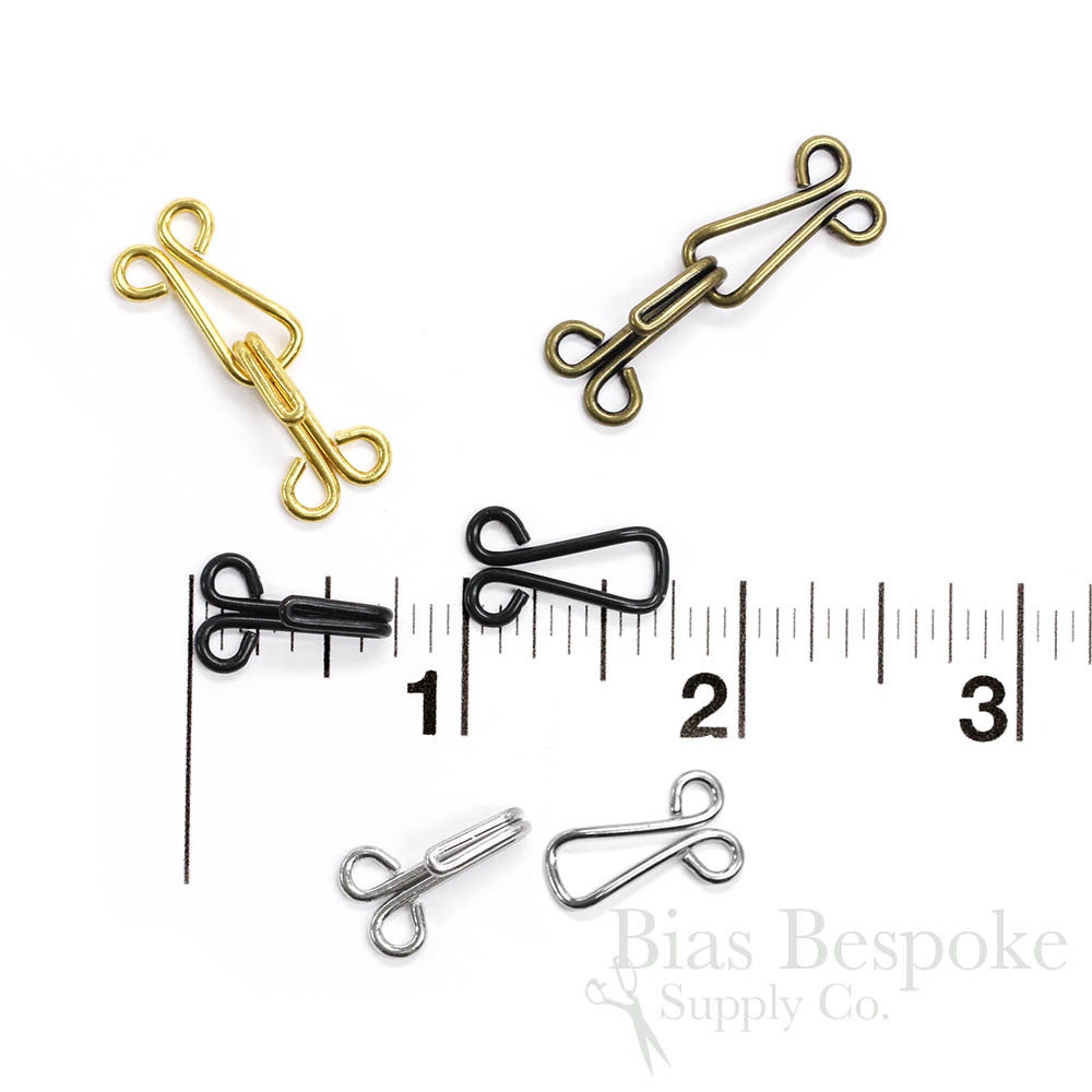 Sets of 3/4 Long Hooks and Eyes 4 Colors Available