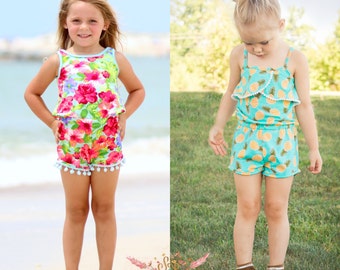 Emerie Romper & Crop Top PDF Pattern Sizes 2T-12yrs