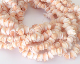 Natural shell beads, whole shell beads, frog shells 16" strand