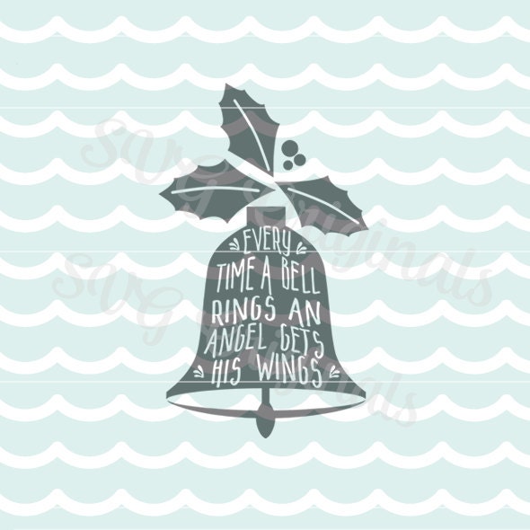 Download Christmas bell angel SVG It's a wonderful life quote SVG