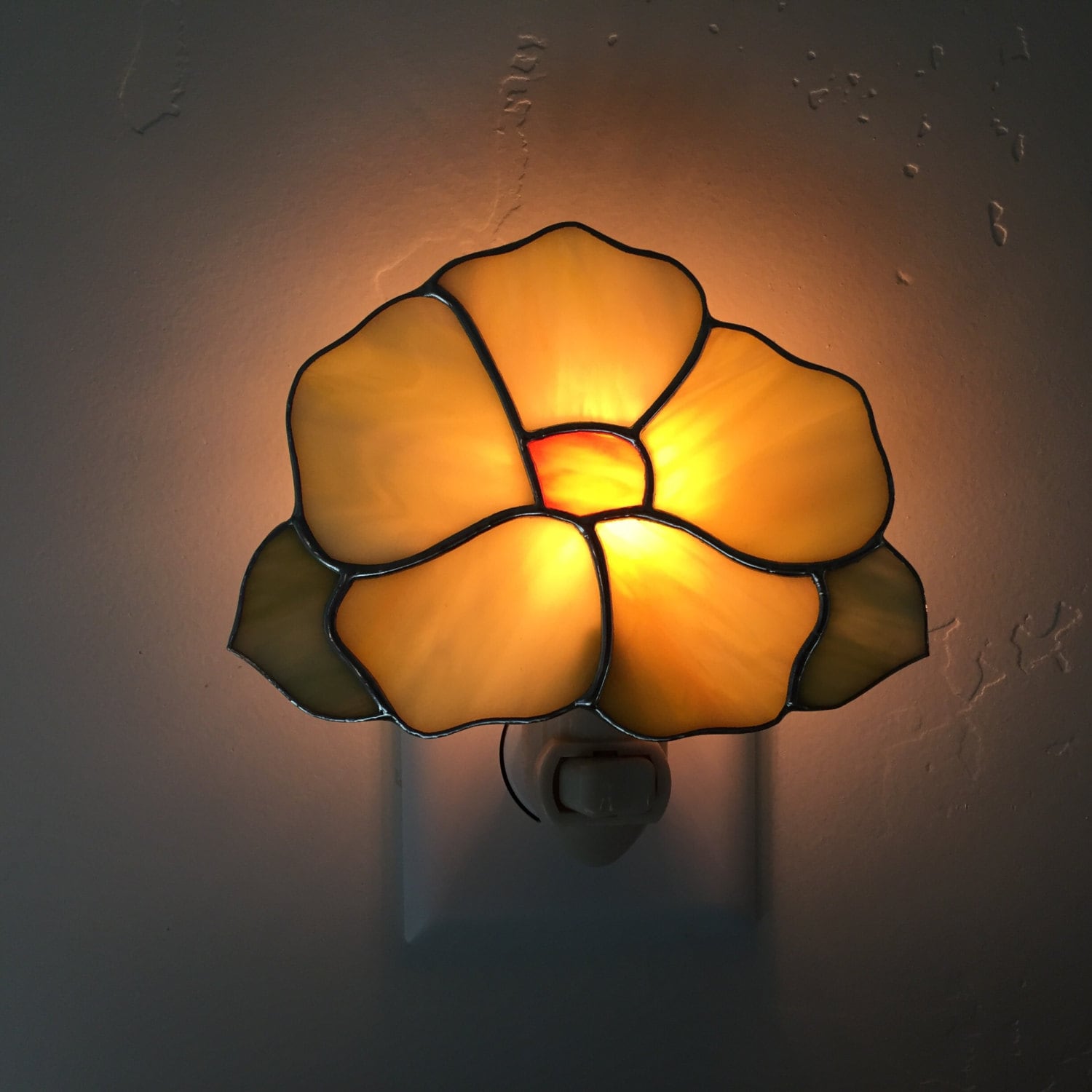 Stained glass nightlight stain glass flower night light