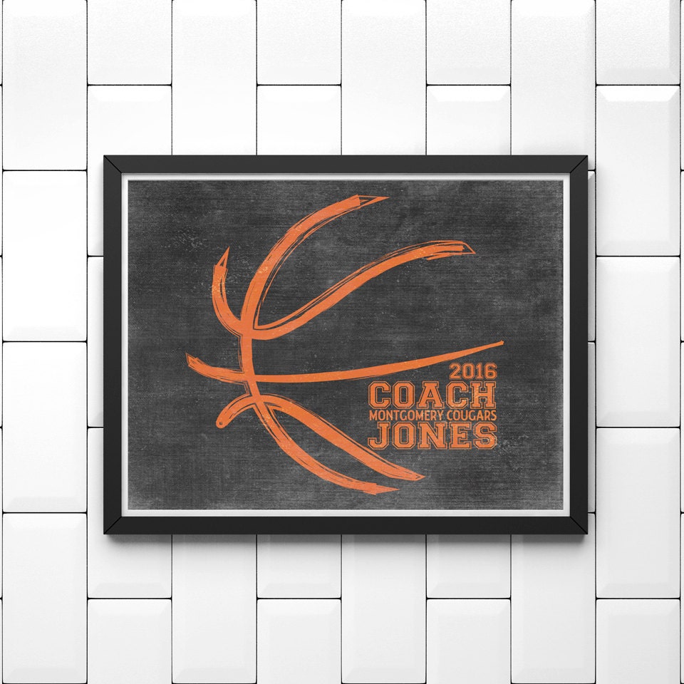 PERSONALIZED Basketball Digital Chalkboard Artwork Add Your