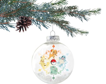 Generation 1 - Starter Pokemon Ornament - Christmas Ornament - Pokemon Decor - Pokemon Gift - Pokemon Decoration - Video Game Ornament