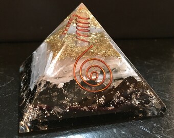Orgone Pyramid - Black Tourmaline - Selenite - Gold - Silver - Copper - Quartz - orgone energy pyramid - crystal pyramid - healing crystals