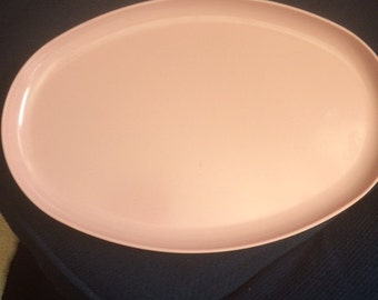 1950's 1960's Spaulding Ware Pink Melamine Oval Pink Tray Platter