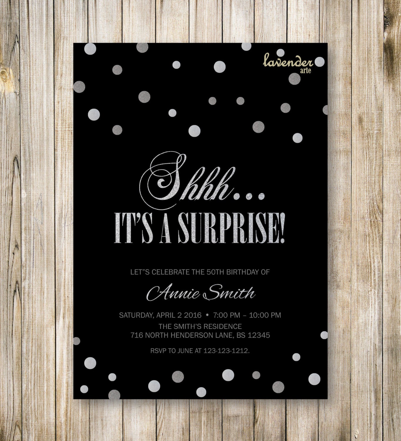 Shhh It's A Surprise Birthday Party Invitation Surprise