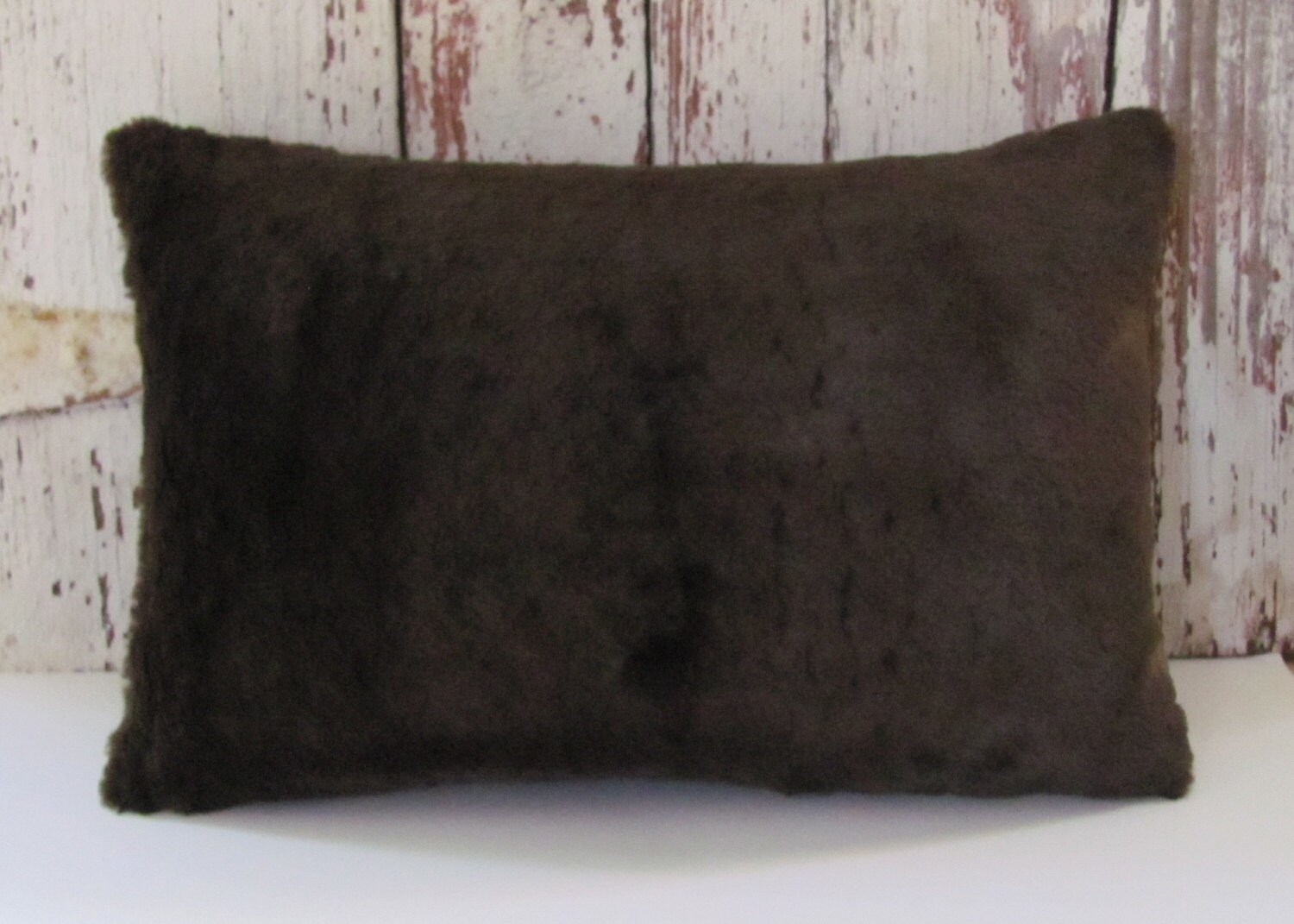 brown mink faux fur pillow