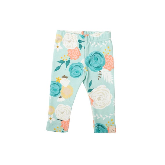 Vintage rose leggings baby girl leggings modern by ShopLuluandRoo