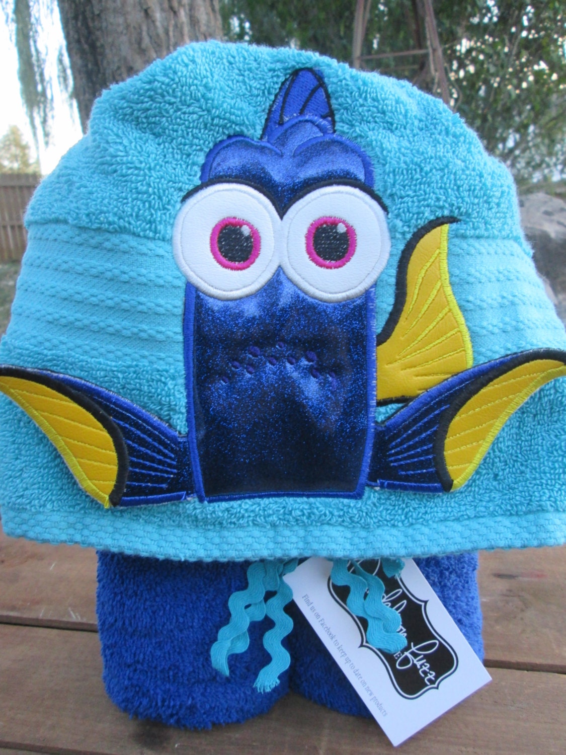 Dory 3D Hooded Towel, Beach Towel, Pool Towel,  Baby Towel, Finding Nemo Birthday, Finding Dory Birthday, Party Favors, Baby Shower Gift