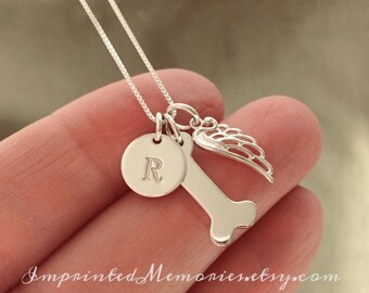 In Memory of a dog Necklace Sterling Silver - Dog Memorial Necklace - loss of a dog - My Angel Has Paws jewelry - dog memorial jewelry