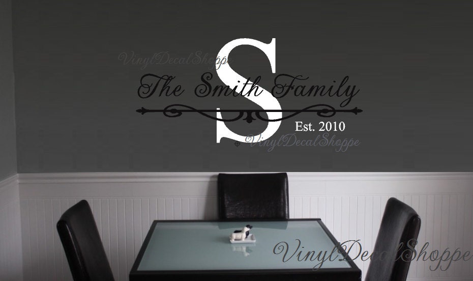 Family Name Wall Decal Personalized Family Monogram Living