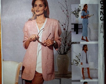 McCalls 6423 Go with all women's wardrobe. Size 12, 14, 16. Unlined jacket, top, vest, skirt, pants