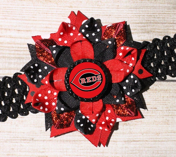 Cincinatti Reds Hair Bow Reds Hair Bow by MaddieHatterBowtique
