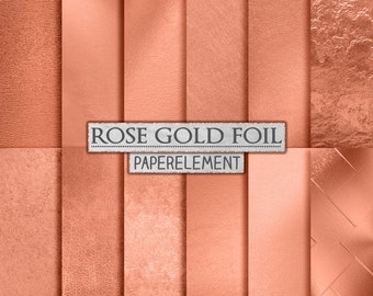 Rose Gold Backgrounds: Rose Gold Digital Paper, Metallic Rose Gold Foil, Copper Foil, Printable Rose Gold Backdrops, Copper Digital Paper