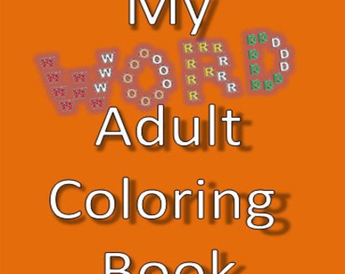 Adult Coloring Instant Download eBook, Coloring Words