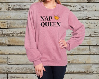 Nap Queen Sweatshirt- White/Gray Unisex Sweatshirt