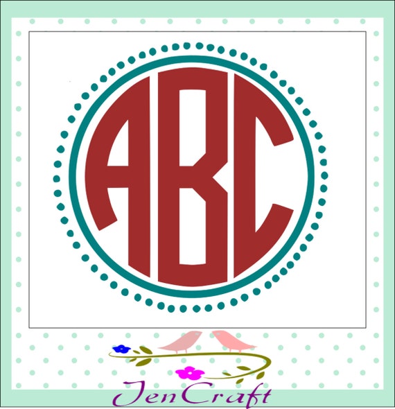 Circle monogram font SVG Cut Files circle font by JenCraftDesigns