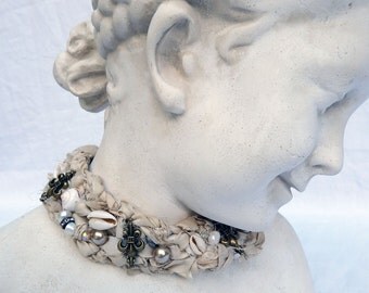 Seaweed Silk Mermaid Choker-Ivory