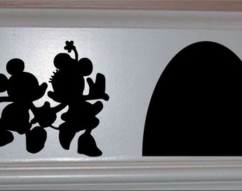 Disney Home Decor,Mickey and Minnie and Their House,Disney Wall Decal,Disney Wall Sticker,Disney Vinyl Decal,Kids Wall Decal,Baseboard Decal