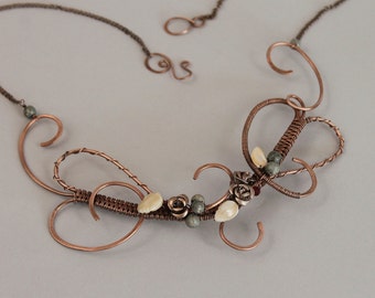 Copper wire hair accessories hats necklaces by CopperStreetStudios