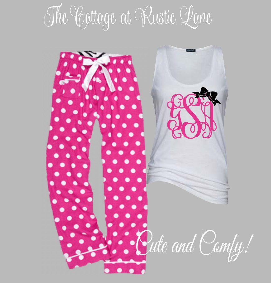 4 Sets of Personalized Pajamas Monogrammed PajamasSorority