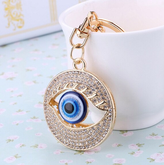 Blue Eye Eyeball Keychain Bag Charm Car Keyring by GirlySupplies
