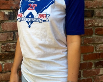 80s Dodgers 25th Anniversary Baseball Tee // Vintage Unisex Dodgers Shirt // Size M