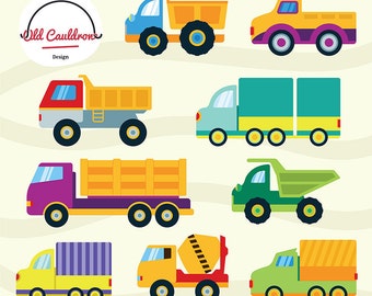 Trucks clipart, construction clipart, cars clipart, dump truck clipart, vector graphics, digital images, vector clipart CL039
