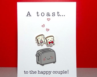 Wedding Card, Engagement Card, Funny Wedding Card, Congratulations, Bridal shower, Wedding Shower, Wedding Toast, Food Pun, Handmade Card