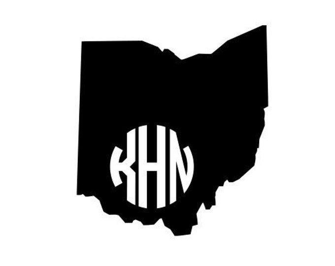 Ohio Monogram - Ohio Decal - Ohio State Monogrammed - Monogrammed Car Decal - Car Decal