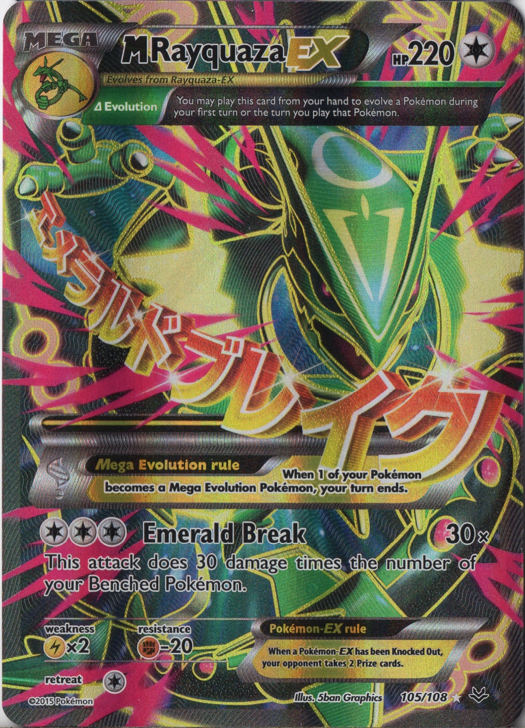 25% OFF Pokemon Mega Rayquaza Ex Roaring Skies by Jakepopdoodle